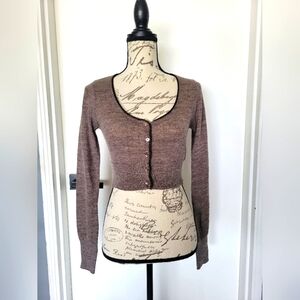 Motivi Brown Cropped Button-Up Cardigan